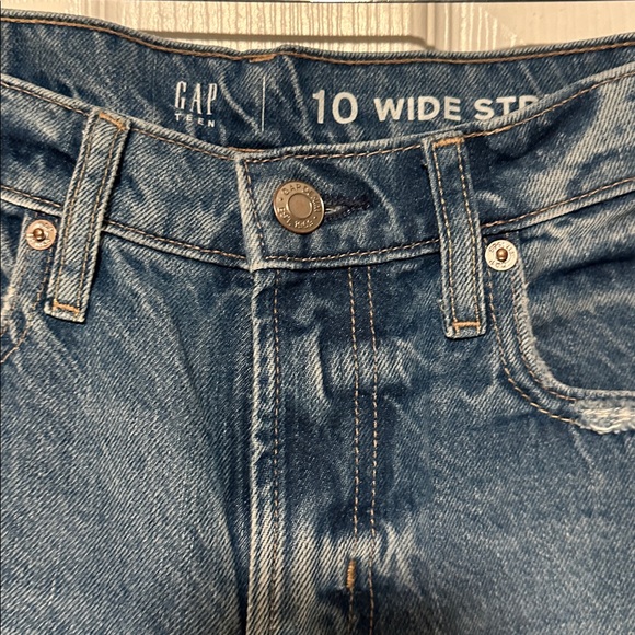 GAP Flare Wide Leg Distressed Jeans - Blue - Picture 2 of 4